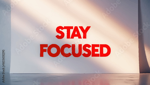 Stay Focused: Bold Red Motivational Message