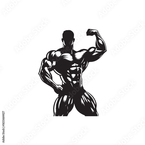 Muscular bodybuilder Vector (3).eps