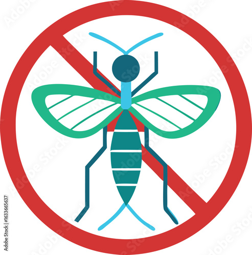 No mosquitoes allowed vector graphic illustrating insect repellent concept