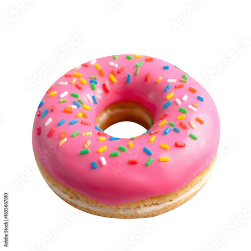 donut with sprinkles with transparent background PNG and JPEG image	