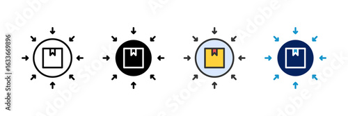 Inbound Stock Icon Set Multiple Style Collection