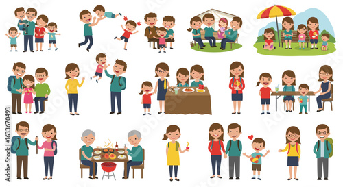 Warm Family Moments Togetherness Vector Illustration