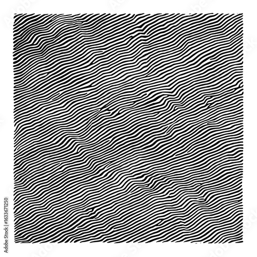 Abstract pattern line art design black and white wavy lines optical illusion graphic art texture illustration 100