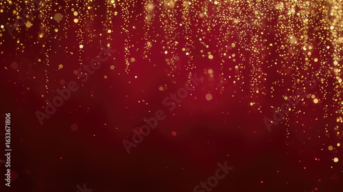 Red and gold glitter festive background bokeh sparkles