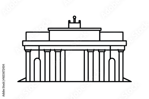 Iconic brandenburg gate outline illustration representing berlin s famous historical landmark architecture