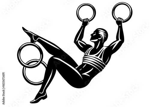 Gymnast on Rings Silhouette