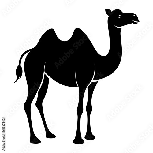 Camel Silhouette Vector on White Background