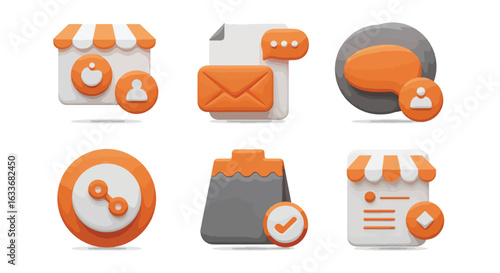 Collection of modern e commerce icons