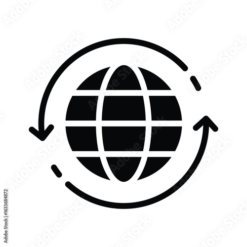 A captivating glyph style icon of global trade concept