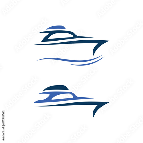yacht boat marine logo design modern vector art concept ship ocean sailing transport