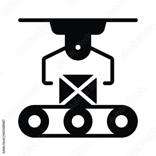 Catch a sight of this industrial robot glyph icon