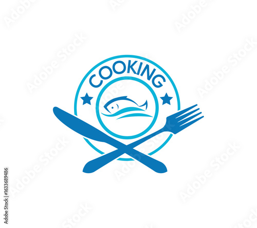 Cooking food restaurant logo design, Vector image