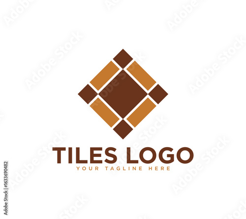 Tiles flooring logo design, Vector image