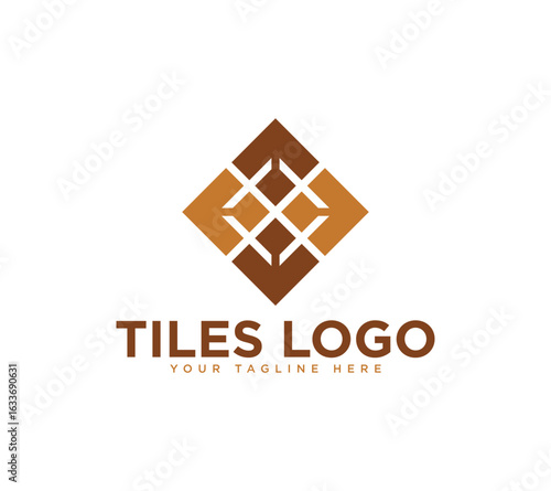 Tiles flooring logo design, Vector image