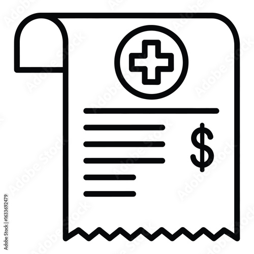Medical bill or health insurance claim form depicting healthcare costs and financial responsibility in medical services payments