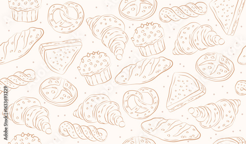 Cute bakery pattern background vector design