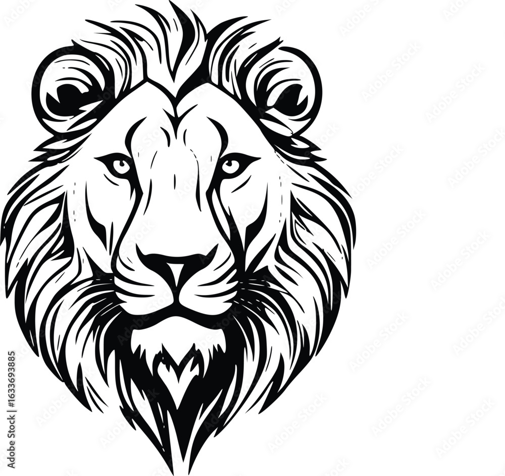 Obraz premium lion head vector illustration