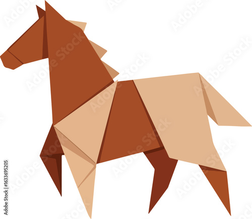 Origami Horse Vector Minimal Design