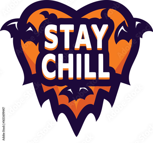 Stay chill typography graphic for apparel and merchandise design with cool vibes and relaxed messaging isolated on transparent background