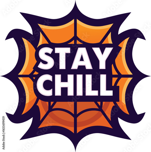 Stay chill typography design with bold text and graphic elements for apparel and merchandise applications isolated on transparent background