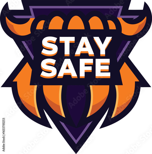 Stay safe t shirt design graphic typography featuring bold text and graphic elements isolated on transparent background