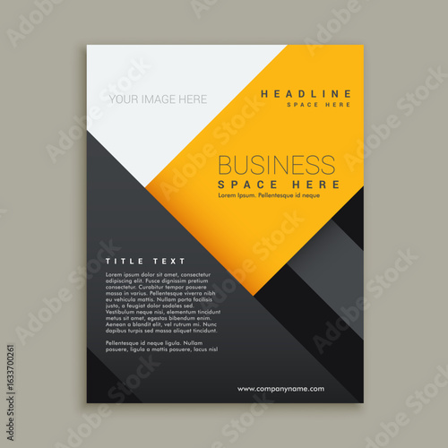 Black and yellow business brochure | free vectors