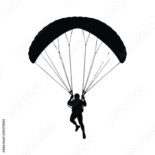 paraglider silhouette on the sky