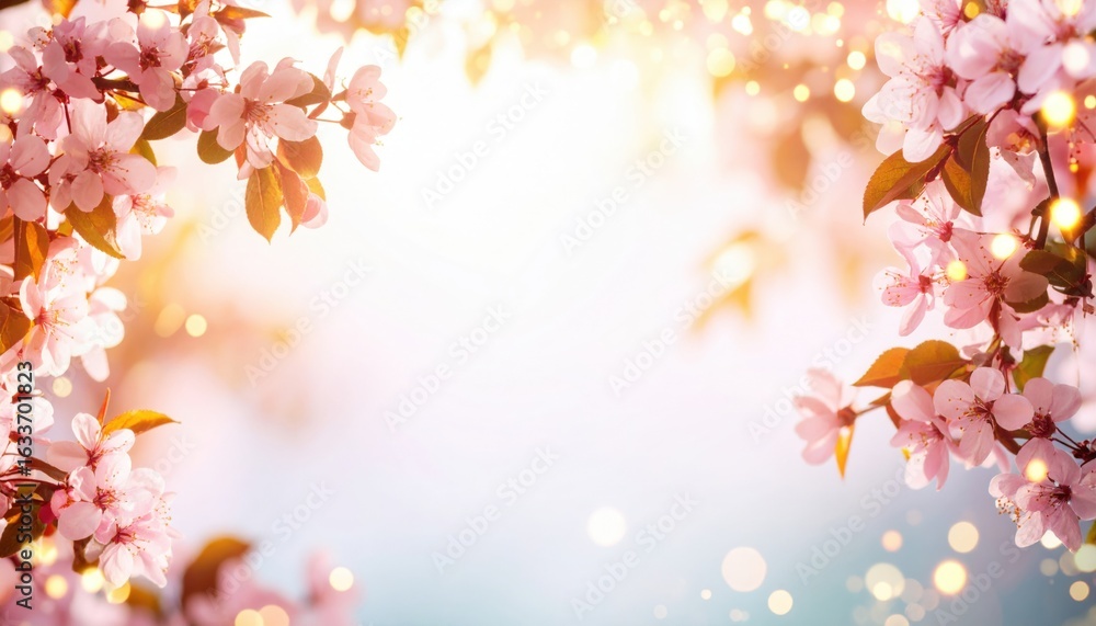Fototapeta premium Spring flower blossoms nature park background image serene environment close-up view celebration of life