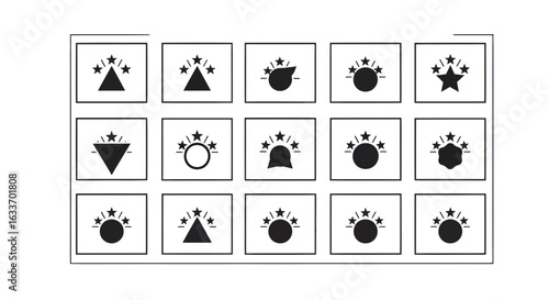 Elegant geometric shapes collection with star accent, perfect for modern logo design and brand enhancement
