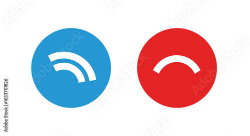 Answer call and decline call icons signaling communication options for app design or website interface use
