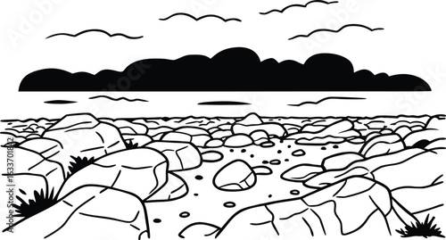 landscape with rocks in desert