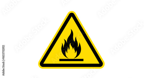 Combustible hazard warning sign, safety and precaution for flammable materials, be careful with fire