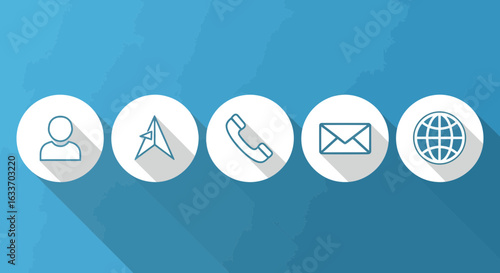 Contact us icons convey modern communication methods for easy customer reach and business growth