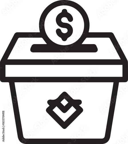 Donate now and make a difference with a charity donation box illustration, supporting non-profits and fundraising for a good cause in the community