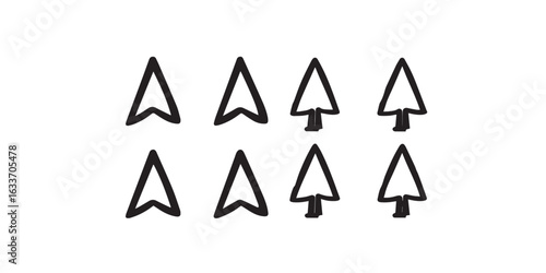 Print  Bold outline arrowhead vector design