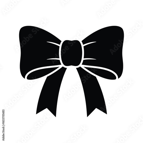 Black bow tie vector illustration formal accessory elegant neckwear celebration gift ribbon isolated on white background