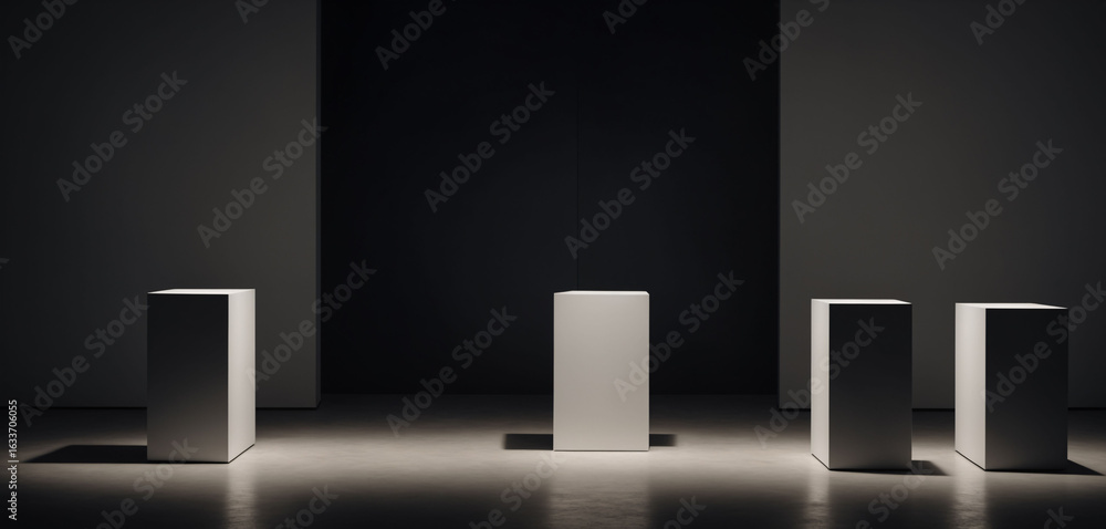 Fototapeta premium Minimalist Modern Interior with Geometric Columns