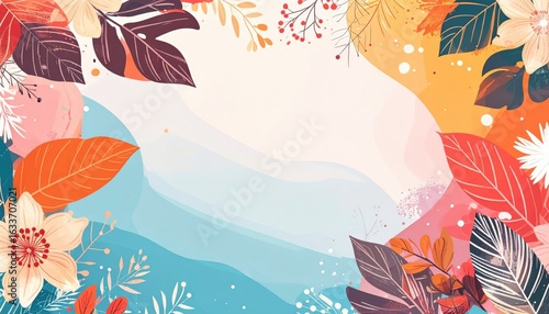 Vibrant floral background design digital art decorative elements colorful environment aesthetic viewpoint nature concept for creative projects