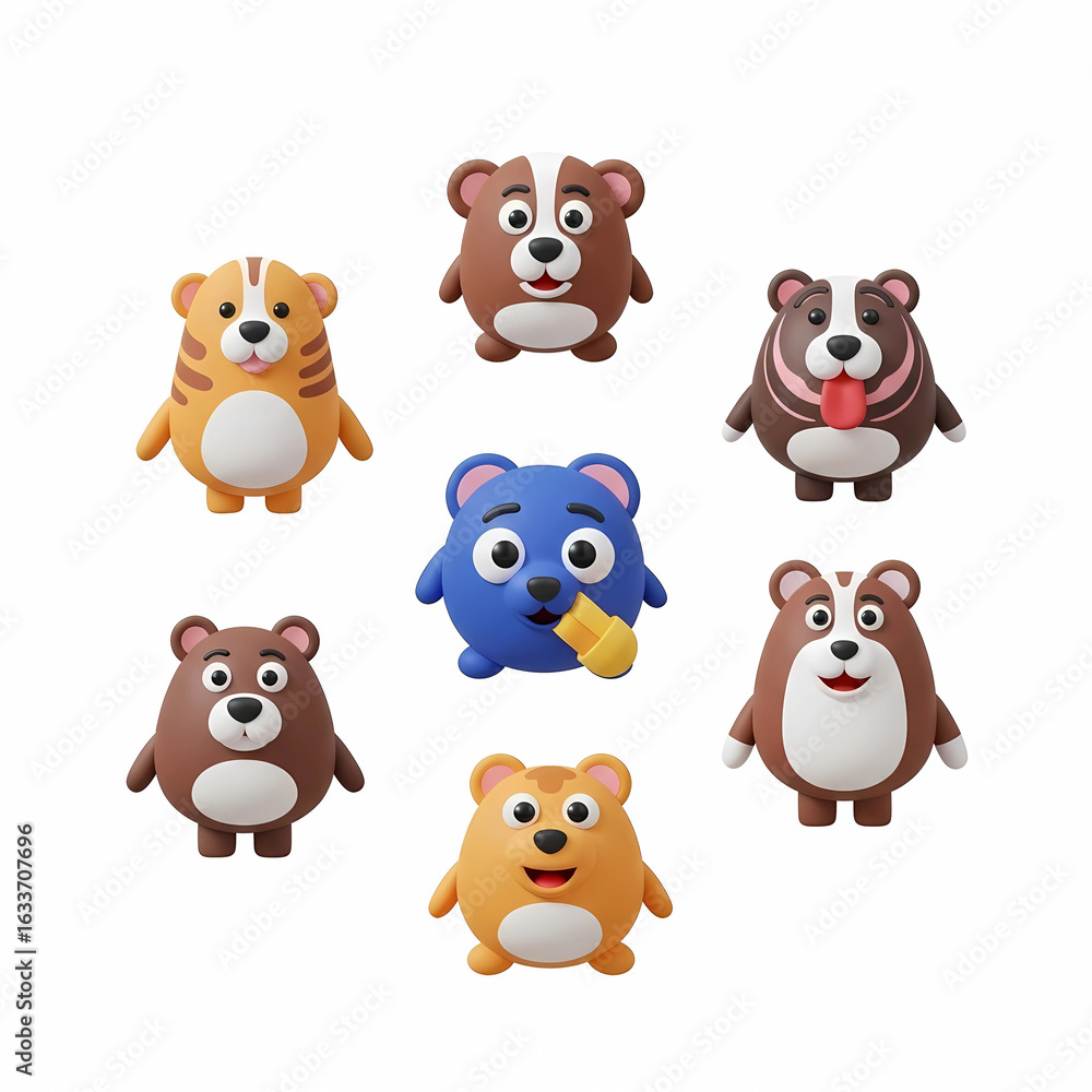 Fototapeta premium ICON SET FUNNY ANIMAL PNG