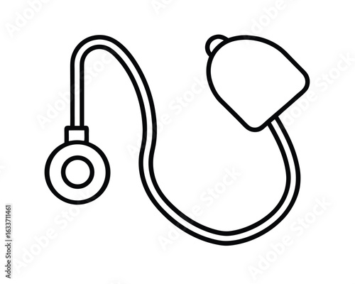 Clean line art illustration of a sphygmomanometer for medical or health related designs