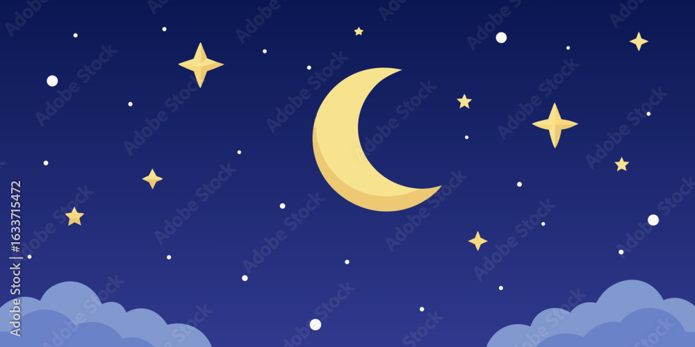 Fototapeta premium celestial sky floating stars glowing backdrop