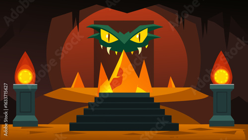 dragon lair stage glowing eyes treasure