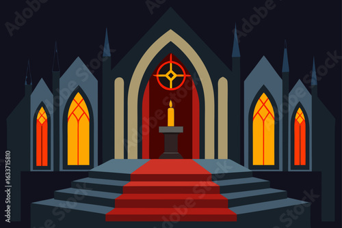 gothic cathedral stage stained glass