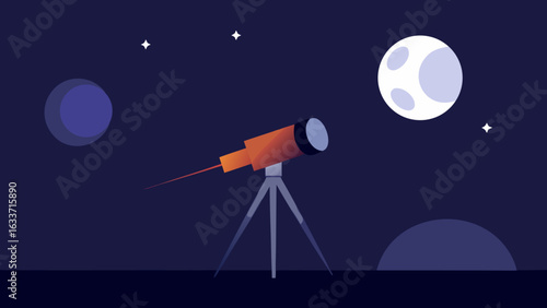 Lunar eclipse observatory stage with telescope