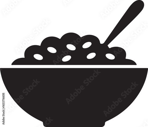 Bowl of oatmeal icon vector