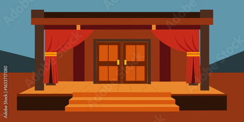 wild west saloon swinging doors dueling stage