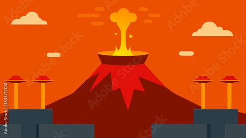 volcano eruption trembling platforms stage