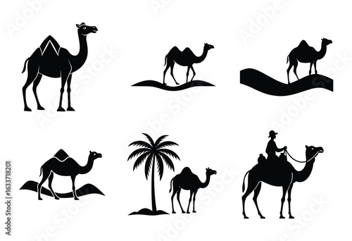 Travel camel vector pack silhouette 