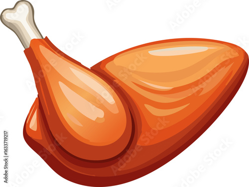 Fried Chicken Drumstick and Thigh Illustration