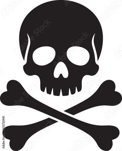 Crossbones and skull death flat vector icon for apps and games